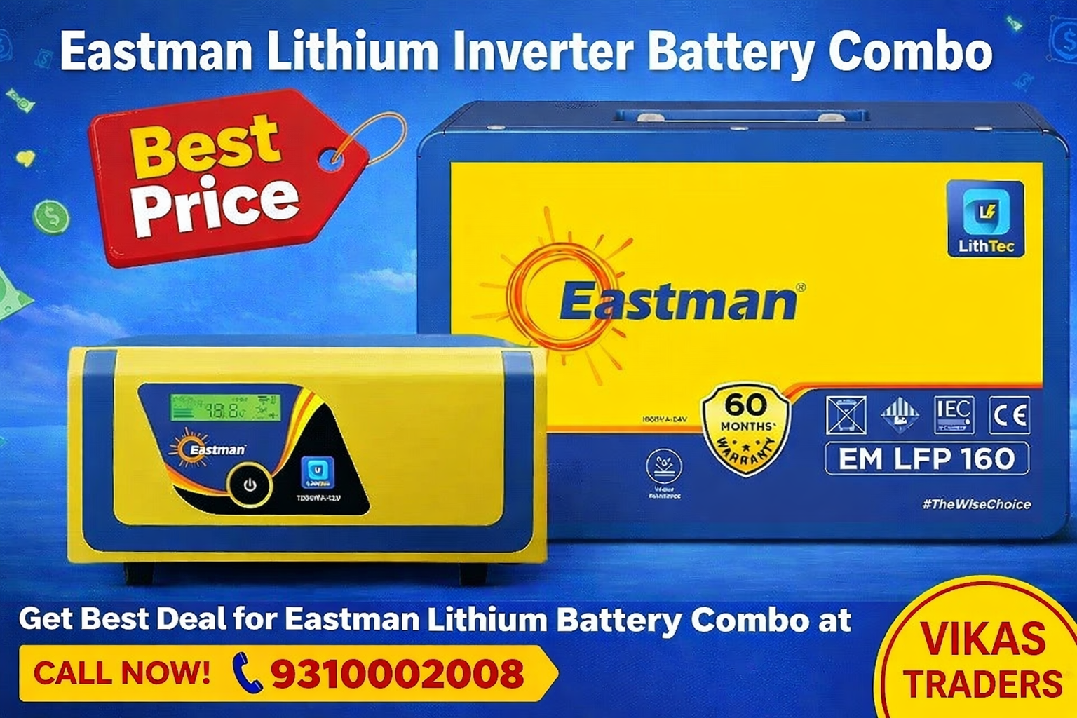 Eastman Lithium Inverter Battery Dealer in Noida – Vikas Traders